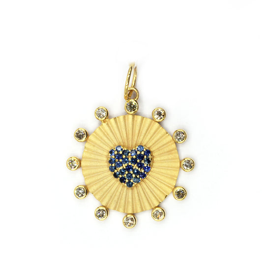 Heart 14k Solid Gold Diamond Pendants.