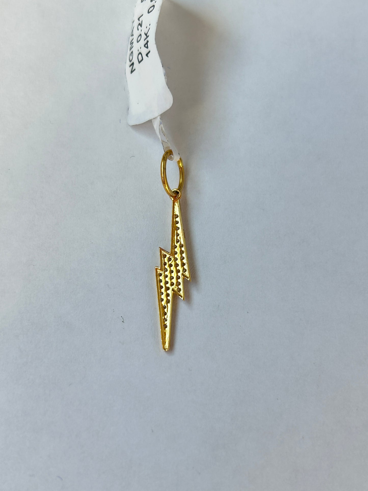 Light 14k Solid Gold Diamond Pendants