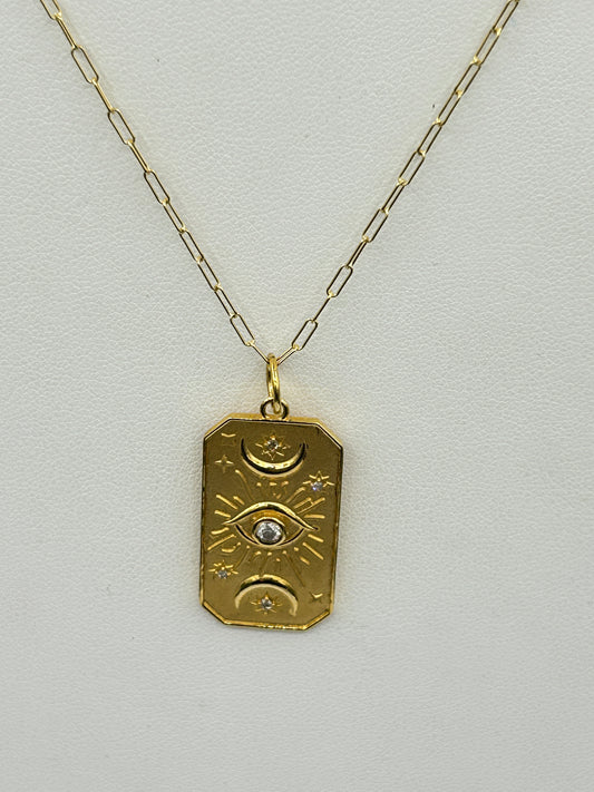 Rectangle 14k Solid Gold Diamond Pendants