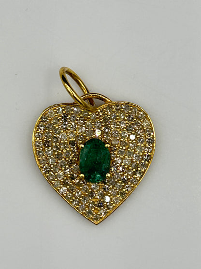 Heart 14k Solid Gold Diamond Pendants