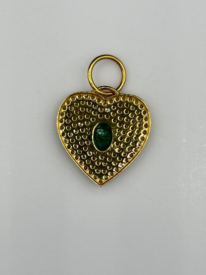 Heart 14k Solid Gold Diamond Pendants