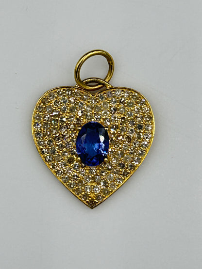 Heart 14k Solid Gold Diamond Pendants