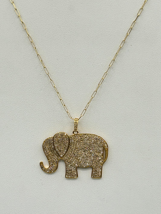 Elaphant 14k Solid Gold Diamond Pendants