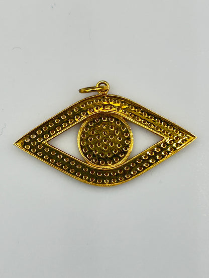 Evil eye 14k Solid Gold Diamond Pendants