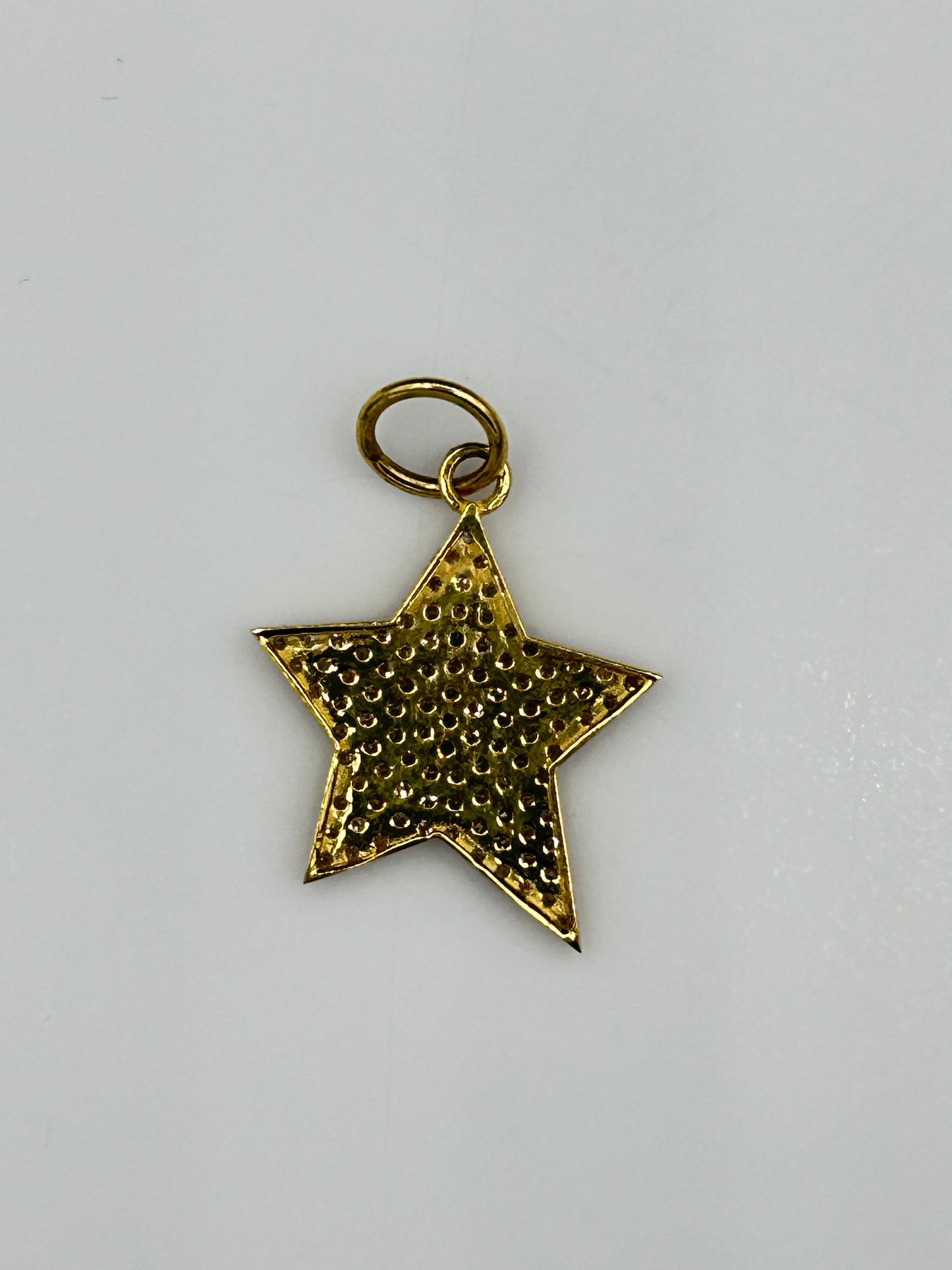 Star 14k Solid Gold Diamond Pendants