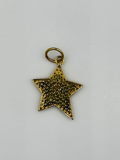 Star 14k Solid Gold Diamond Pendants