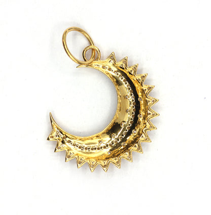 Moon 14k Solid Gold Diamond Pendants