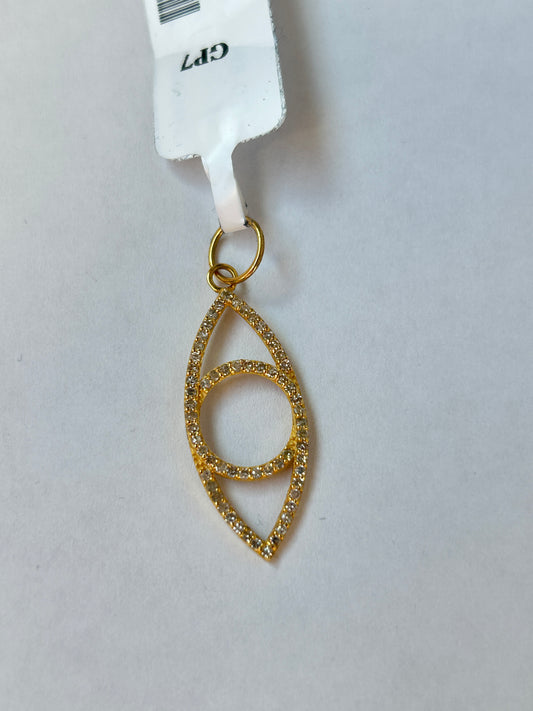 Evil Eye 14k Solid Gold Diamond Pendants