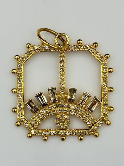 14k Solid Gold Diamond Pendants