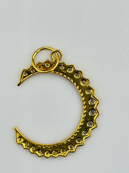 Moon 14k Solid Gold Diamond Pendants