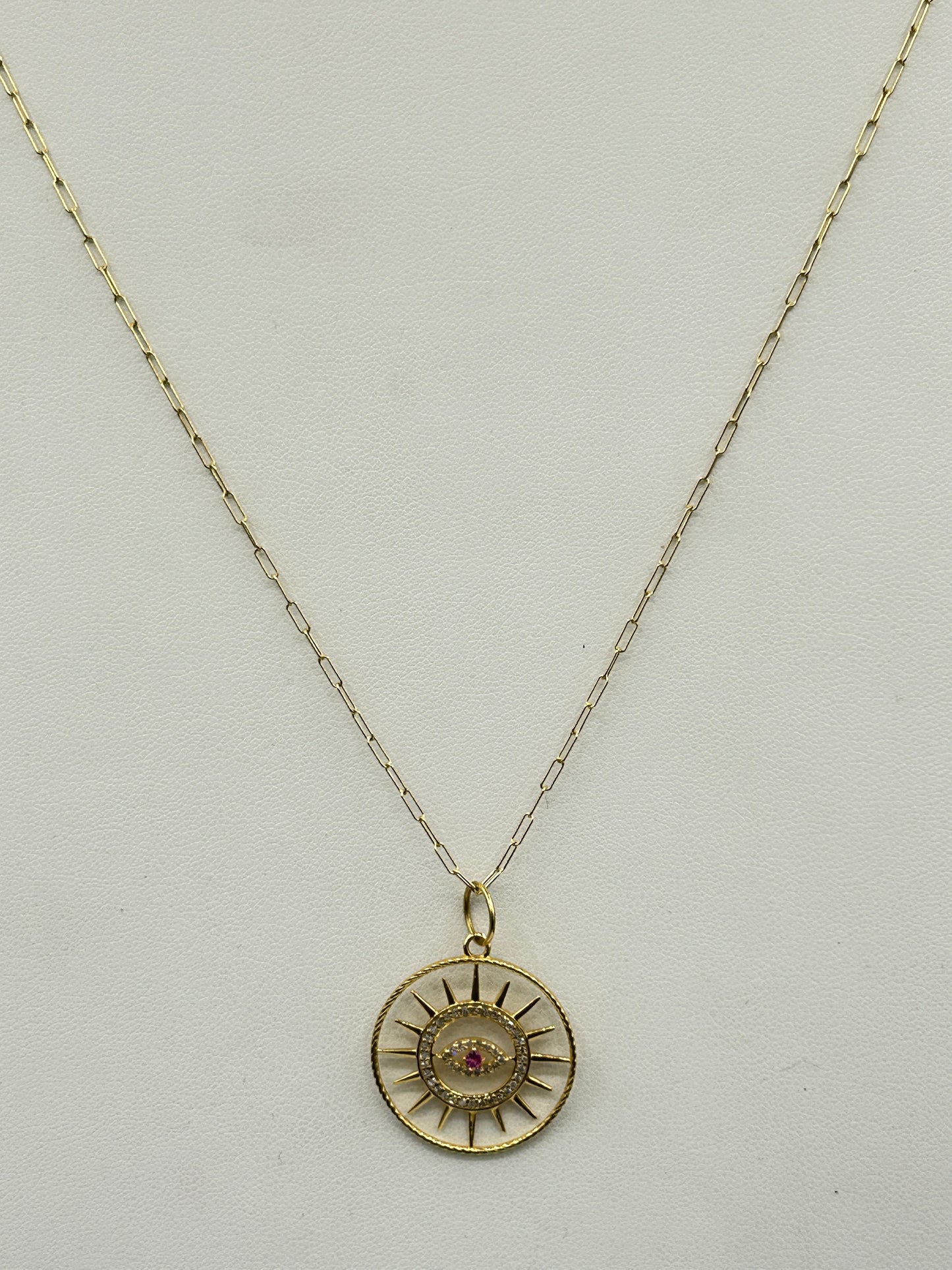 Round Star 14k Solid Gold Diamond Pendants