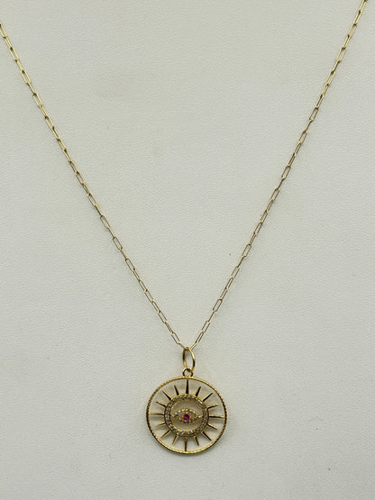 Round Star 14k Solid Gold Diamond Pendants