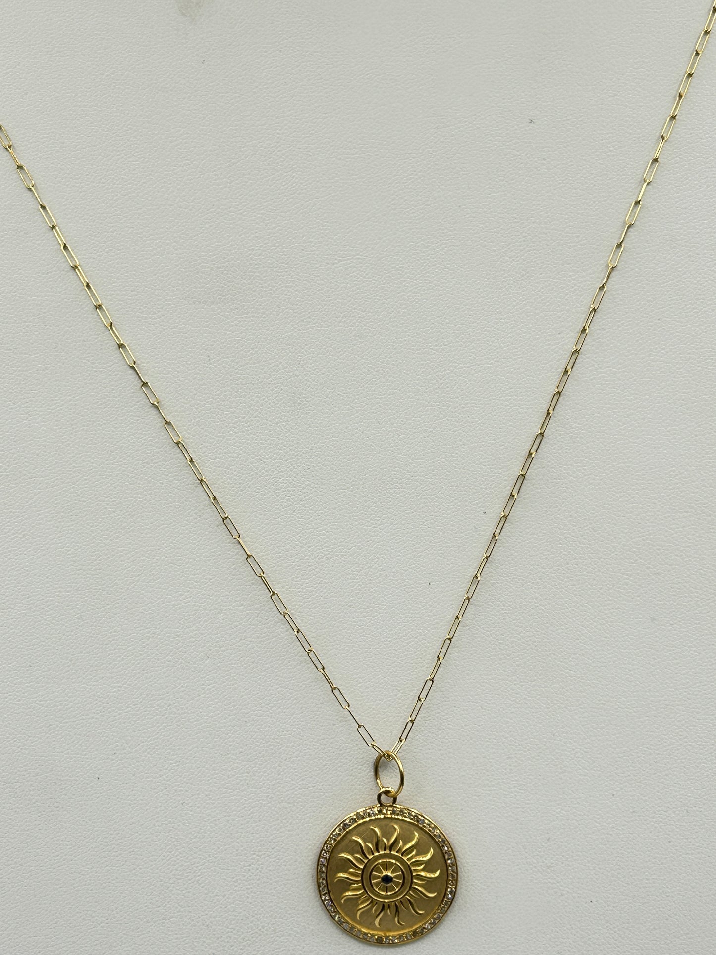 Round 14k Solid Gold Diamond Pendants