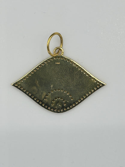Evil Eye 14k Solid Gold Diamond Pendants