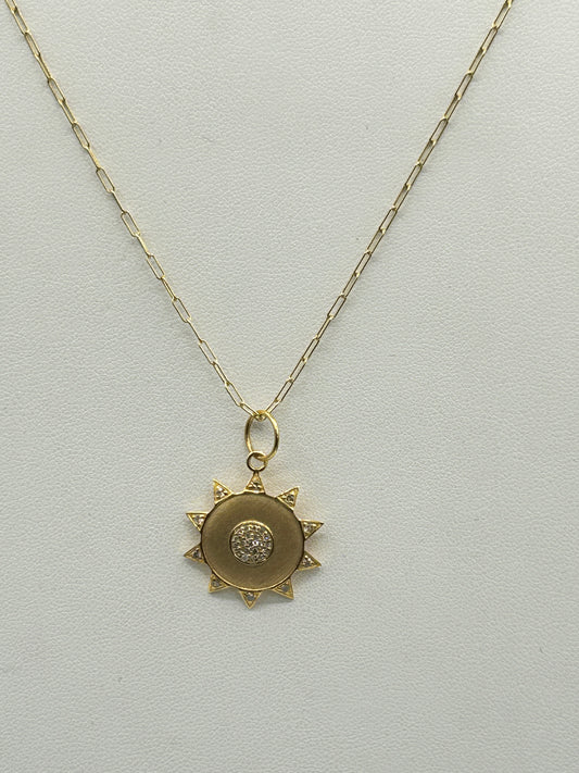Star 14k Solid Gold Diamond Pendants