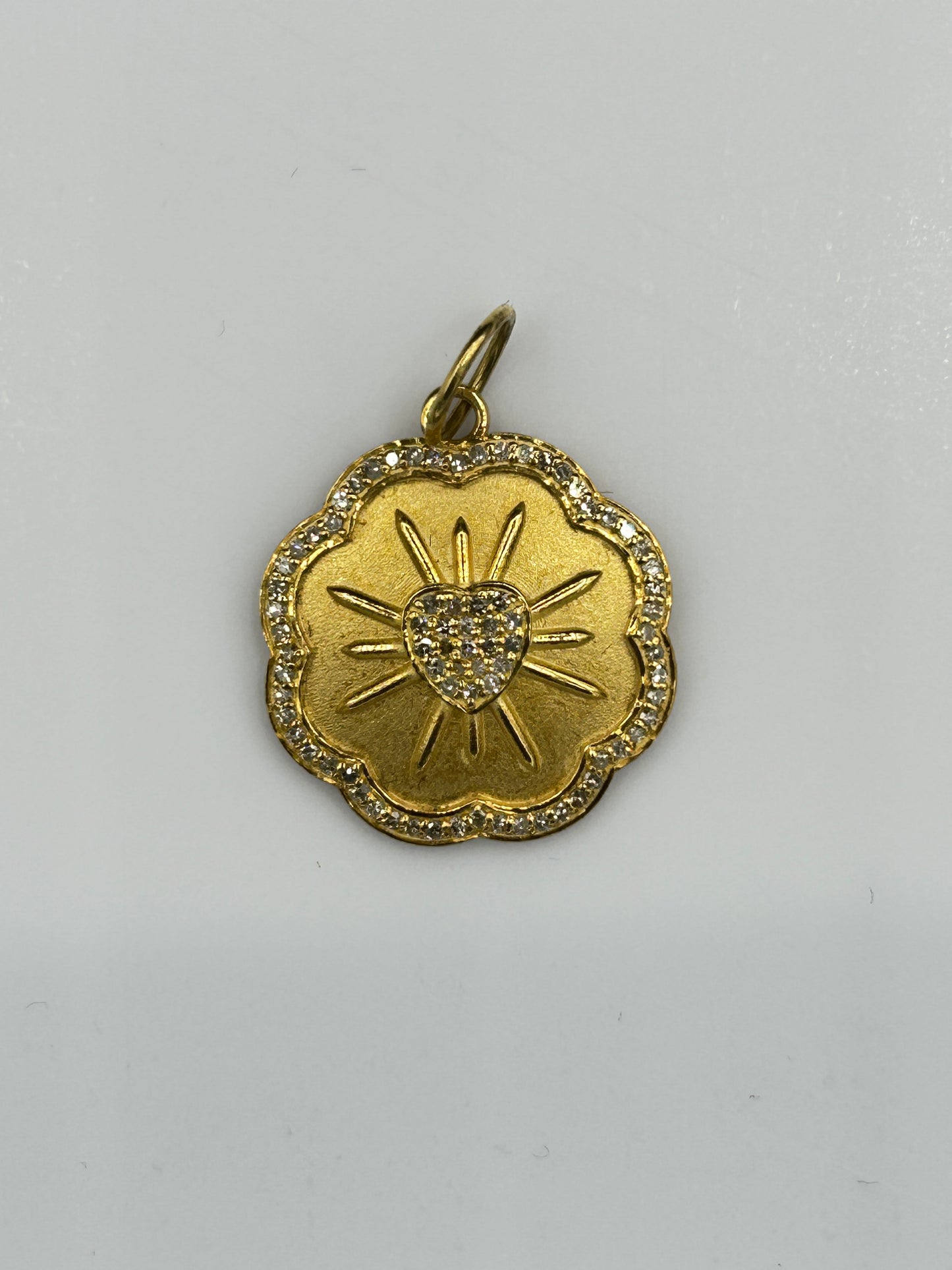 Heart 14k Solid Gold Diamond Pendants