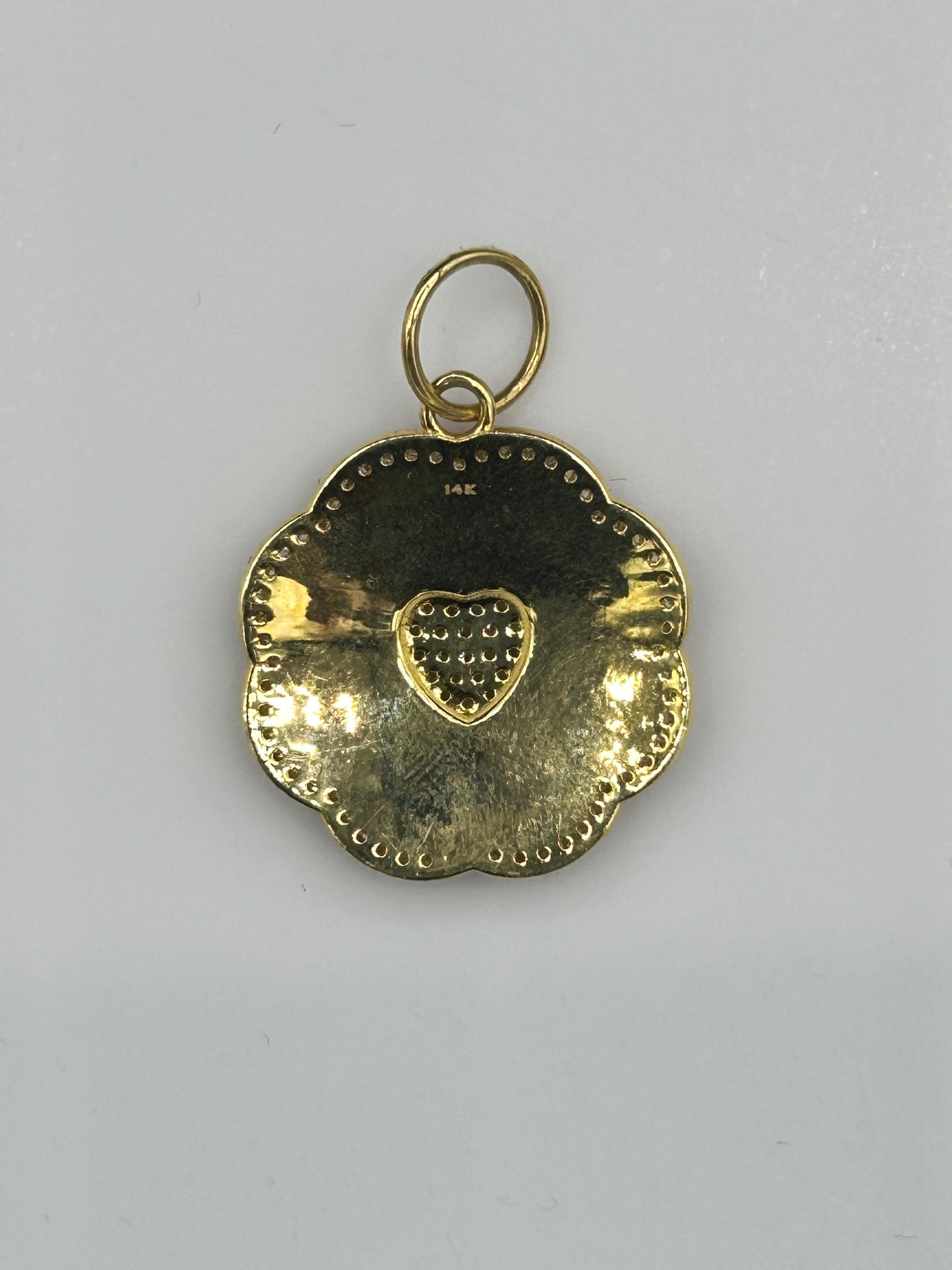 Heart 14k Solid Gold Diamond Pendants