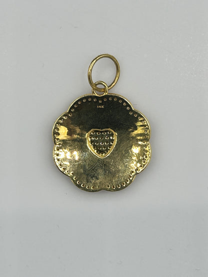 Heart 14k Solid Gold Diamond Pendants