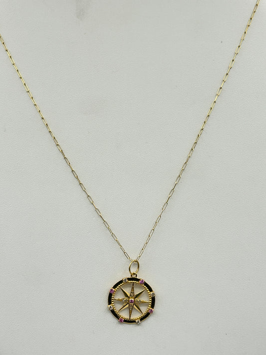 Star 14k Solid Gold Diamond Pendants