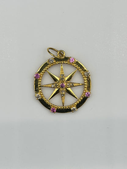Star 14k Solid Gold Diamond Pendants