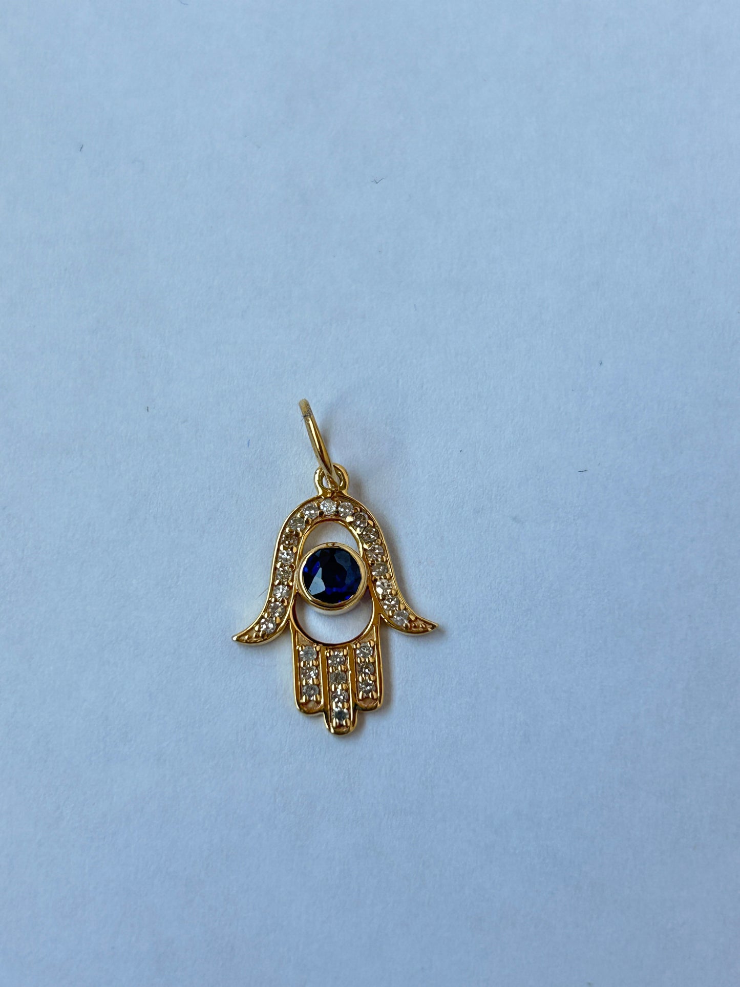Hamsa Hand 14k Solid Gold Diamond Pendants