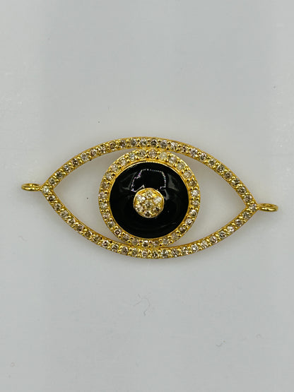 Evil Eye 14k Solid Gold Diamond Pendants