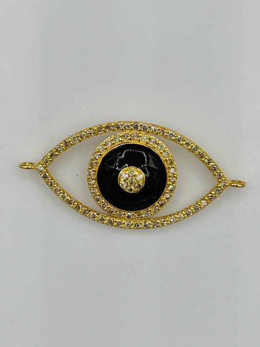 Evil Eye 14k Solid Gold Diamond Pendants