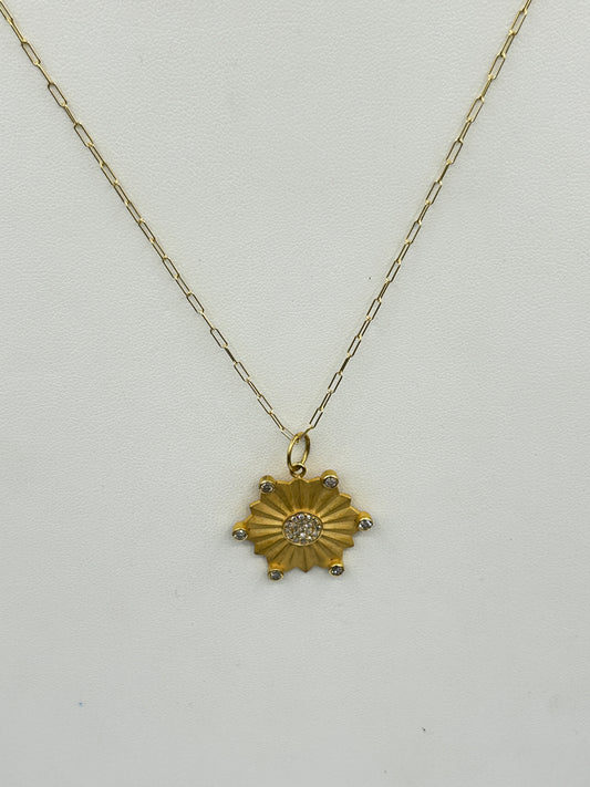 Star 14k Solid Gold Diamond Pendants