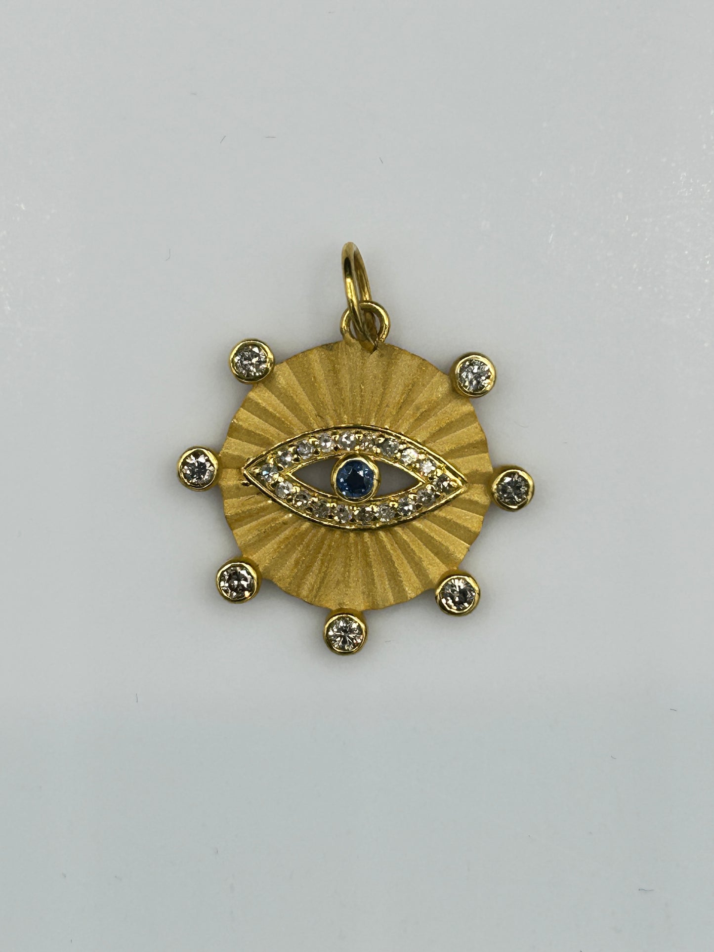 Evil Eye 14k Solid Gold Diamond Pendants