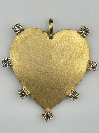 Heart 14k Solid Gold Diamond Pendants