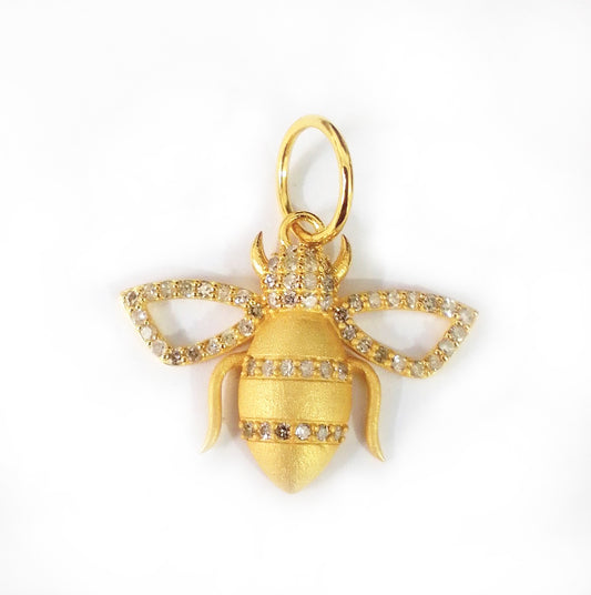 Bee 14k Solid Gold Diamond Pendants.