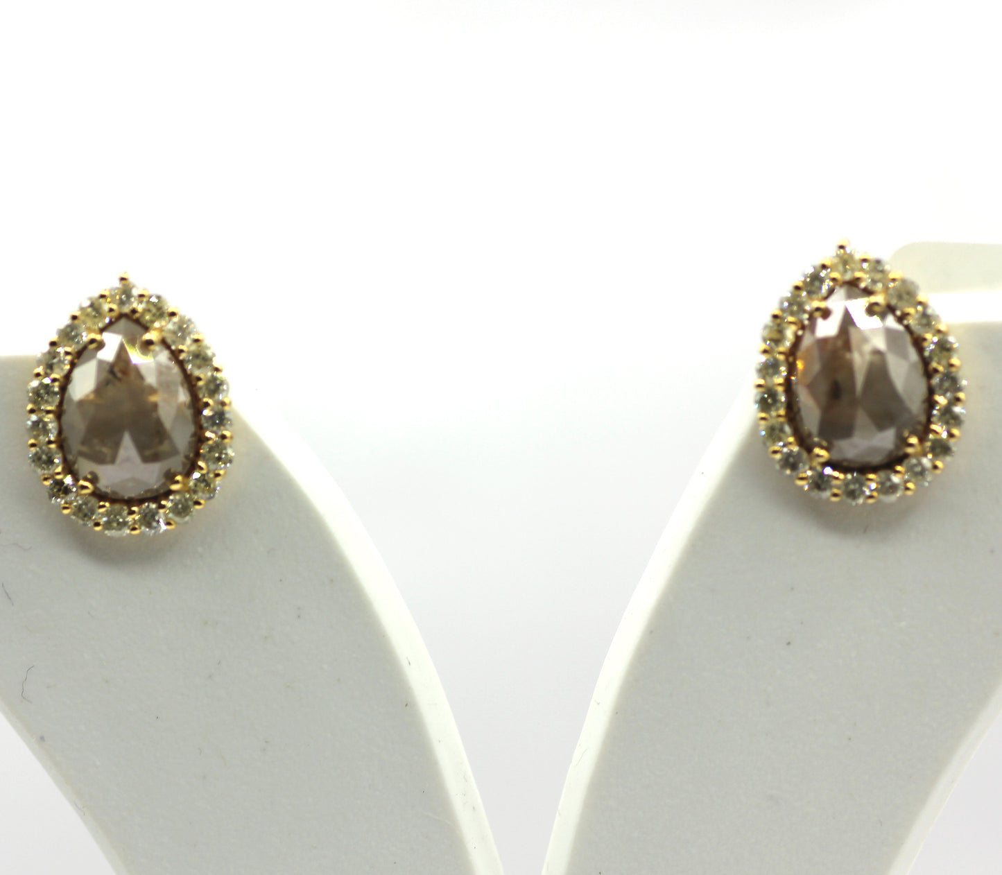 Salt paper diamond 14k Gold Diamond Stud Earring