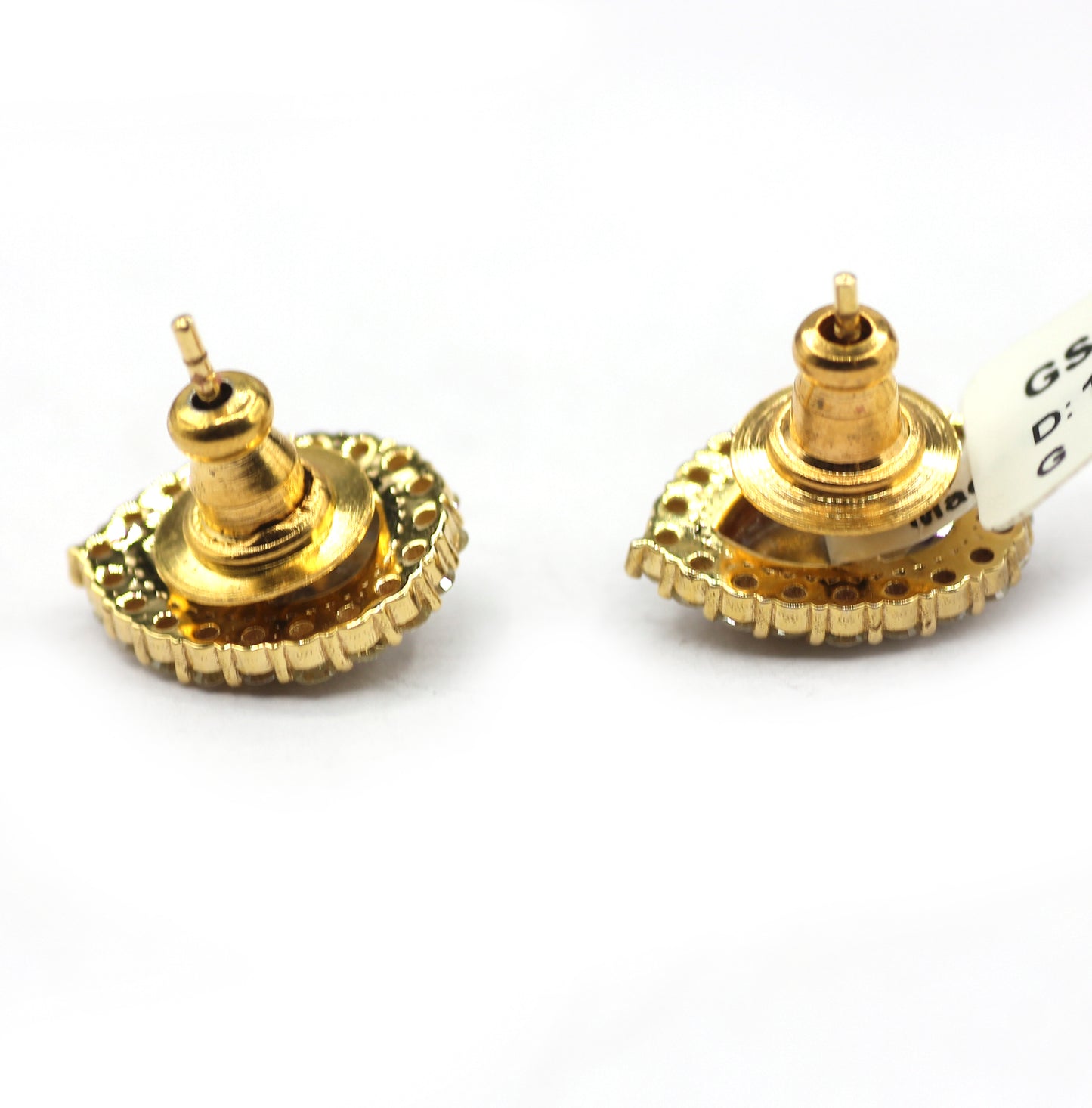 Salt paper diamond 14k Gold Diamond Stud Earring