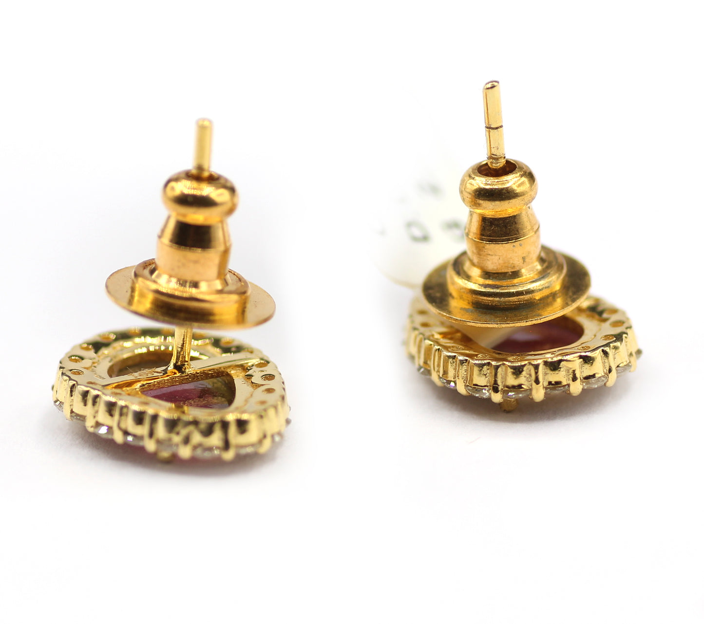 Tourmaline 14k Gold Diamond Stud Earring
