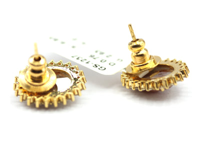Salt paper 14k Gold Diamond Stud Earring