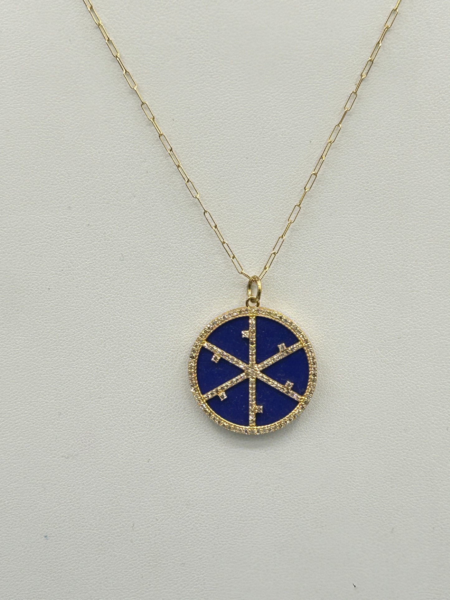 Lapis Lazuli Pendant in 14k Gold with Diamonds