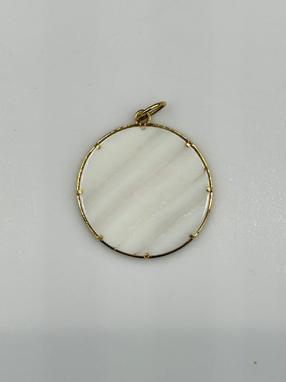 Round 14k Solid Gold Diamond Pendants