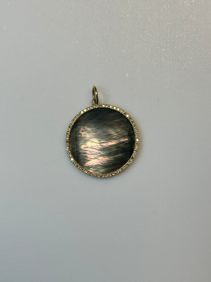 Round 14k Solid Gold Diamond Pendants