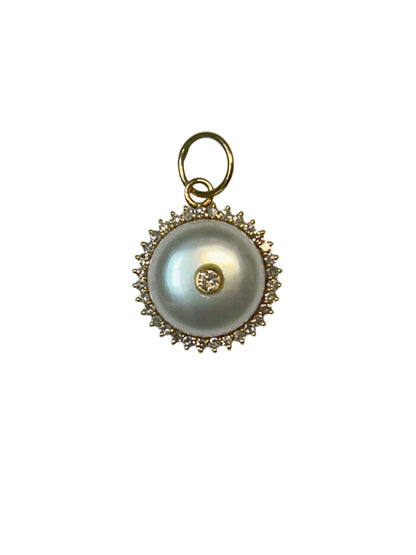 14K Gold Coin Pendant with Pearls