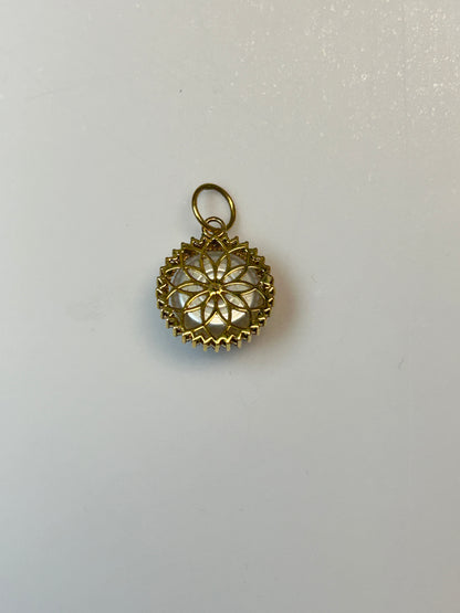 14K Gold Coin Pendant with Pearls