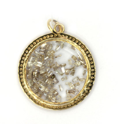 Round 14k Solid Gold Diamond Pendants