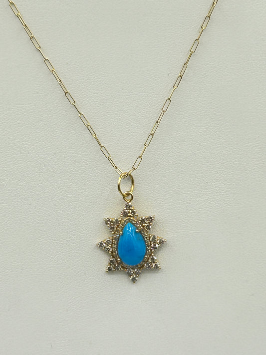 14k Solid Gold Diamond Pendants