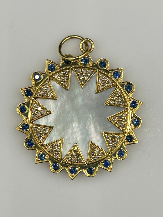 Round 14k Solid Gold Diamond Pendants