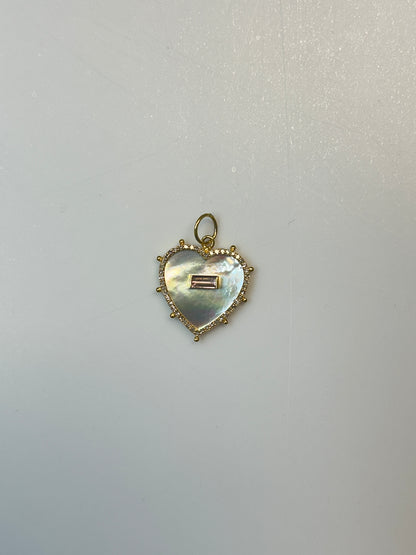 Heart 14k Solid Gold Diamond Pendants