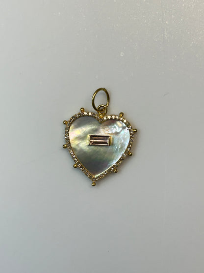 Heart 14k Solid Gold Diamond Pendants