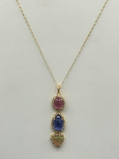 14k Solid Gold Diamond Pendants