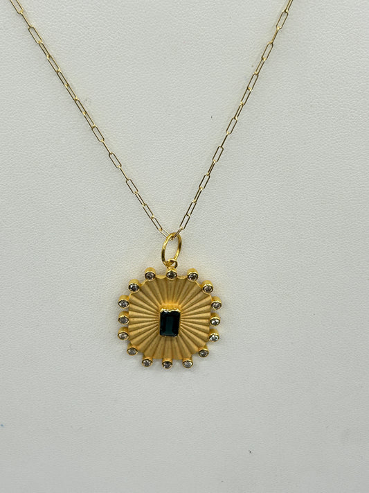 Rectangle 14k Solid Gold Diamond Pendants