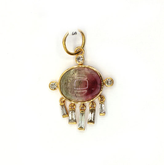 14k Solid Gold Diamond Pendants.
