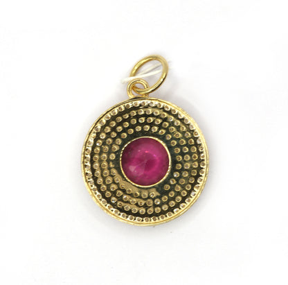 Round 14k Solid Gold Diamond Pendants