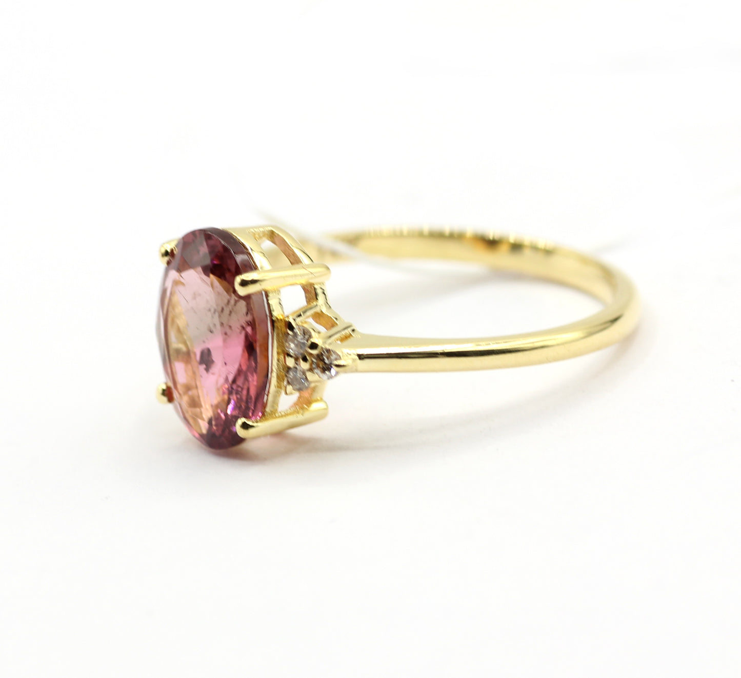 Oval 14k Solid Gold Diamond Rings.